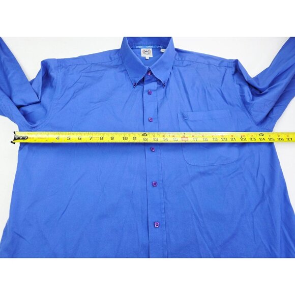 Cinch Size Large Mens Blue Embroidered Pocket Logo Button Down Cotton Shirt - Picture 3 of 9
